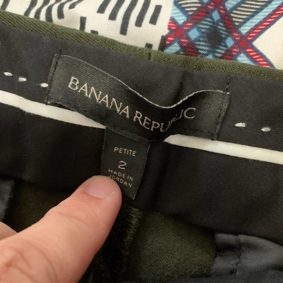 Banana Republic Sloan dark green striped pants - Picture 5 of 10